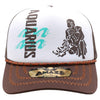 ZDAQ04 AMAZE-IN ZODIAC AQUARIUS ROPE SPONGE TRUCKER [WHITE/BROWN]