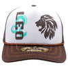 ZDLE04 AMAZE-IN ZODIAC LEO ROPE SPONGE TRUCKER [WHITE/BROWN]