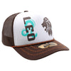 ZDLE04 AMAZE-IN ZODIAC LEO ROPE SPONGE TRUCKER [WHITE/BROWN]