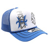 ZDPC05 AMAZE-IN ZODIAC PISCES ROPE SPONGE TRUCKER [WHITE/ROYAL]