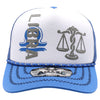 ZDLI05 AMAZE-IN ZODIAC LIBRA ROPE SPONGE TRUCKER [WHITE/ROYAL]