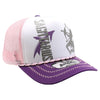 ZDSA07 AMAZE-IN ZODIAC SAGITTARIUS ROPE SPONGE TRUCKER [WHITE/PURPLE/PINK]