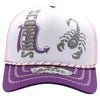 ZDSC07 AMAZE-IN ZODIAC SCORPIUS ROPE SPONGE TRUCKER [WHITE/PURPLE/PINK]