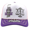 ZDLI07 AMAZE-IN ZODIAC LIBRA ROPE SPONGE TRUCKER [WHITE/PURPLE/PINK]