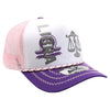 ZDLI07 AMAZE-IN ZODIAC LIBRA ROPE SPONGE TRUCKER [WHITE/PURPLE/PINK]