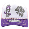 ZDLE07 AMAZE-IN ZODIAC LEO ROPE SPONGE TRUCKER [WHITE/PURPLE/PINK]