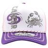 ZDCA07 AMAZE-IN ZODIAC CANCER ROPE SPONGE TRUCKER [WHITE/PURPLE/PINK]