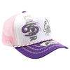 ZDCA07 AMAZE-IN ZODIAC CANCER ROPE SPONGE TRUCKER [WHITE/PURPLE/PINK]