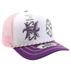 ZDPC07 AMAZE-IN ZODIAC PISCES ROPE SPONGE TRUCKER [WHITE/PURPLE/PINK]