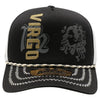 ZDVI06 AMAZE-IN ZODIAC VIRGO ROPE SPONGE TRUCKER [BLACK/WHITE]