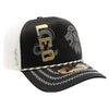 ZDLE06 AMAZE-IN ZODIAC LEO ROPE SPONGE TRUCKER [BLACK/WHITE]