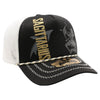 ZDSA06 AMAZE-IN ZODIAC SAGITTARIUS ROPE SPONGE TRUCKER [BLACK/WHITE]