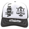 ZDLI03 AMAZE-IN ZODIAC LIBRA ROPE SPONGE TRUCKER [WHITE/BLACK]