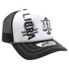 ZDLI03 AMAZE-IN ZODIAC LIBRA ROPE SPONGE TRUCKER [WHITE/BLACK]