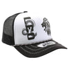 ZDLE03 AMAZE-IN ZODIAC LEO ROPE SPONGE TRUCKER [WHITE/BLACK]