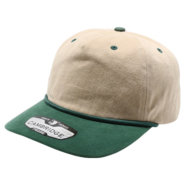 PB286 Five Panel Khaki Two-Tone Rope Unstructured [Khaki/Green]