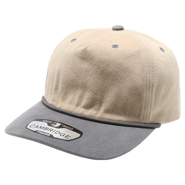 PB286 Five Panel Khaki Two-Tone Rope Unstructured [Khaki/Gray]