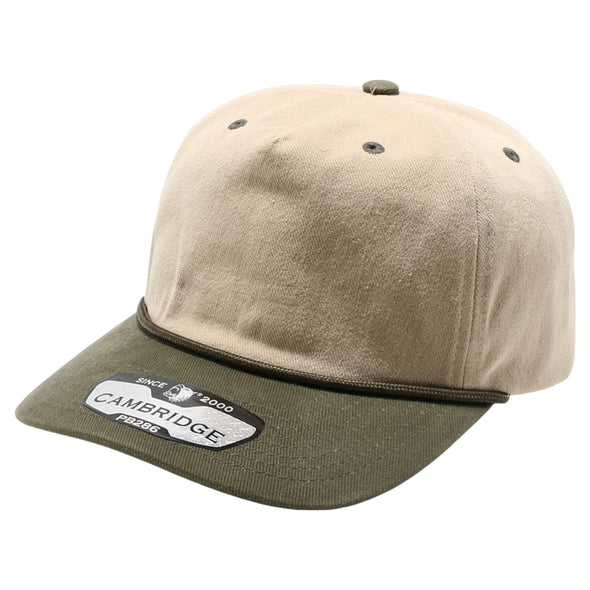 PB286 Five Panel Khaki Two-Tone Rope Unstructured [Khaki/Olive]