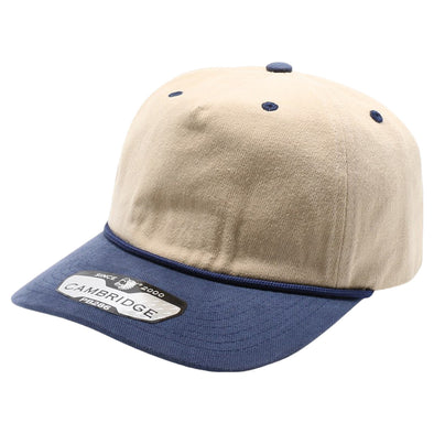 PB286 Five Panel Khaki Two-Tone Rope Unstructured [Khaki/Navy]