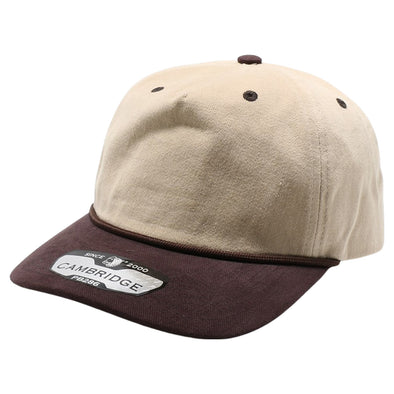 PB286 Five Panel Khaki Two-Tone Rope Unstructured [Khaki/Brown]