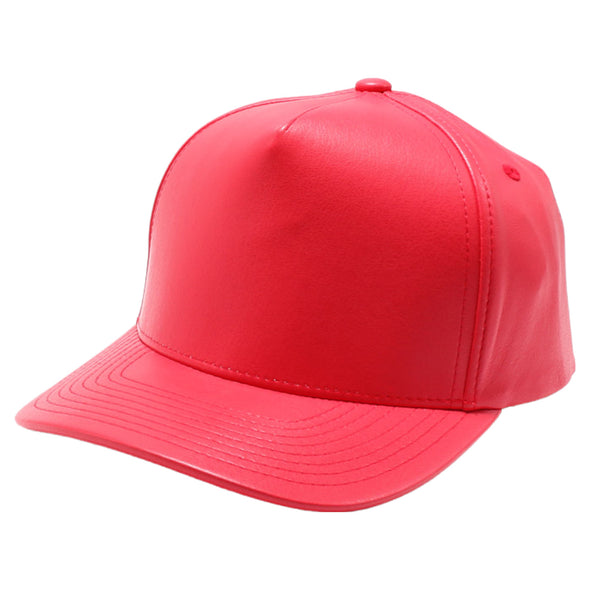 PB282 PU Leather 5 Panel High Frame [Red]