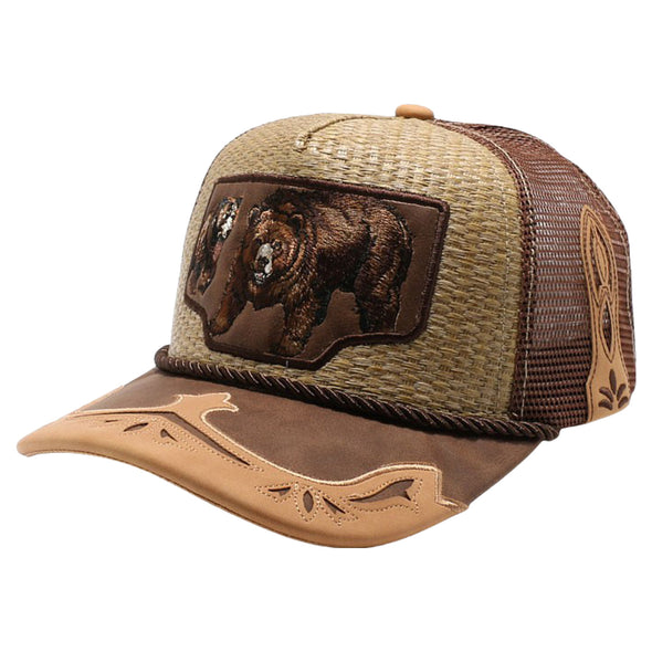 Straw Amaze In Animal Bear Hat (Khaki/Brown)