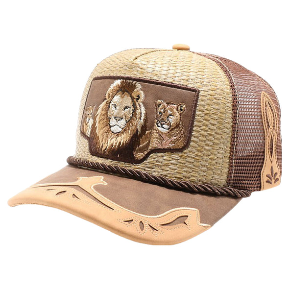 Straw Amaze In Animal Lion Hat (Khaki/Brown)