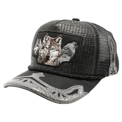 Straw Amaze In Animal Wolf Hat (Black)