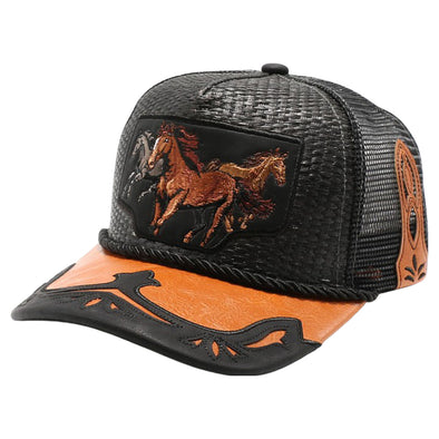 Straw Amaze In Animal Horse Hat (Black/Orange)