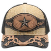 New Straw Star Hat (Khaki/Black)