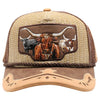 Straw Amaze In Animal Longhorn Hat (Khaki/Brown)