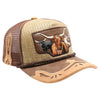 Straw Amaze In Animal Longhorn Hat (Khaki/Brown)