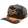 Straw Amaze In Animal Longhorn Hat (Black/Orange)