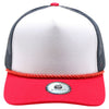 Cambridge Print Visor Rope USA Flag Hat (White/Navy/Red)