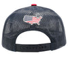 Cambridge Print Visor Rope USA Flag Hat (White/Navy/Red)