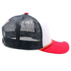 Cambridge Print Visor Rope USA Flag Hat (White/Navy/Red)