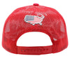 Cambridge Print Visor Rope USA Flag Hat (Red)