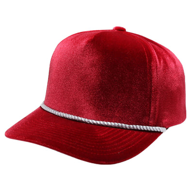 PB281 &nbsp;5-Panel Velvet Rope Snapback (Red)