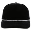 PB281  5-Panel Velvet Rope Snapback (Black)