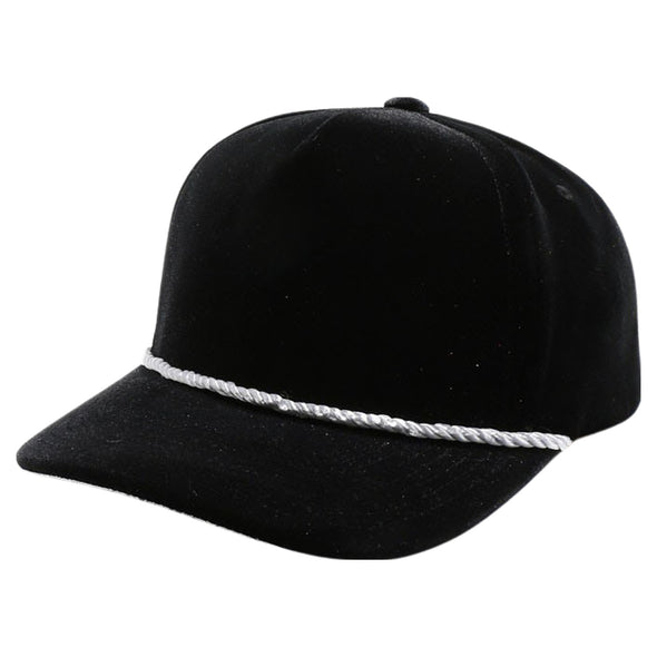 PB281  5-Panel Velvet Rope Snapback (Black)