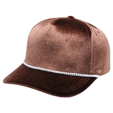 PB281  5-Panel Velvet Rope Snapback (Brown)