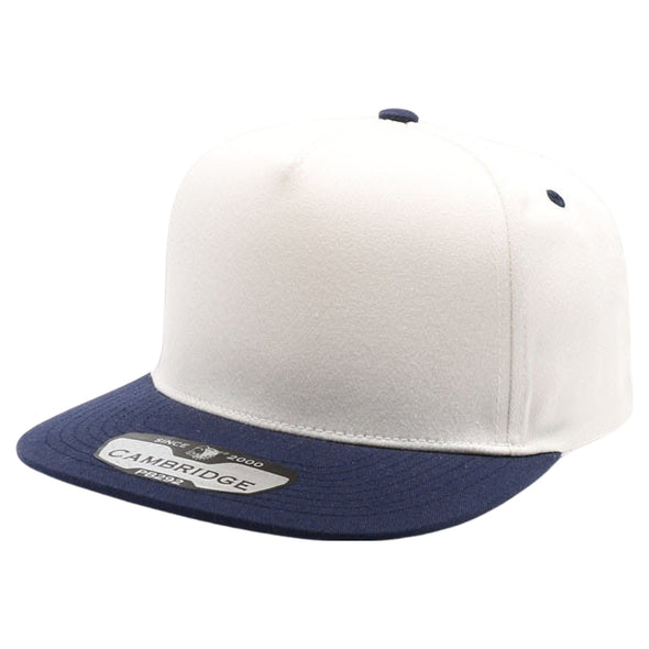 PB292 Two Tone 5-Panel Snapback Hat (Cream/Navy)