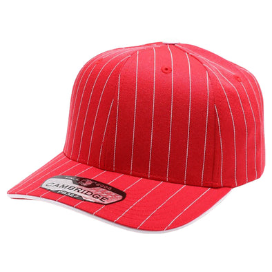 PB327 6-Panel Pinstripe Snapback Hat (Red/White)