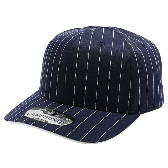 PB327 6-Panel Pinstripe Snapback Hat (Navy/White)