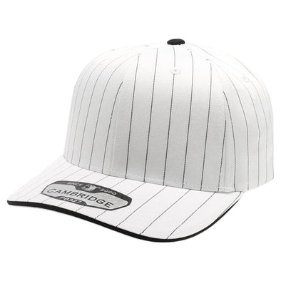 PB327 6-Panel Pinstripe Snapback Hat (White/Black)