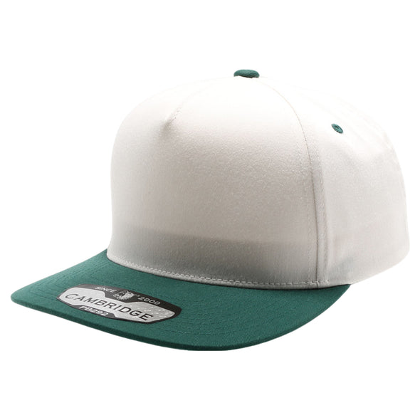 PB292 Two Tone 5-Panel Snapback Hat (Cream/Green)