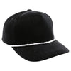 PB281  5-Panel Velvet Rope Snapback (Black)