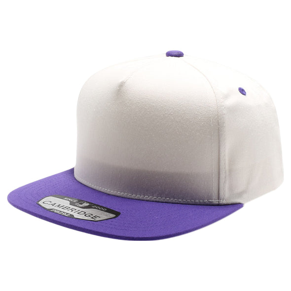 PB292 Two Tone 5-Panel Snapback Hat (Cream/Purple)