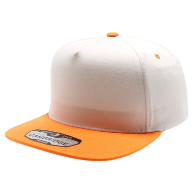 PB292 Two Tone 5-Panel Snapback Hat (Cream/Orange)