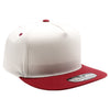 PB292 Two Tone 5-Panel Snapback Hat (Cream/Burgundy)